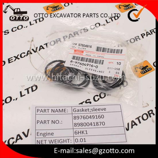 8-98004187-0 8-97604916-0 ISUZU Gasket Sleeve Nozzle, ISUZU 6HK1 8976049160 8980041870